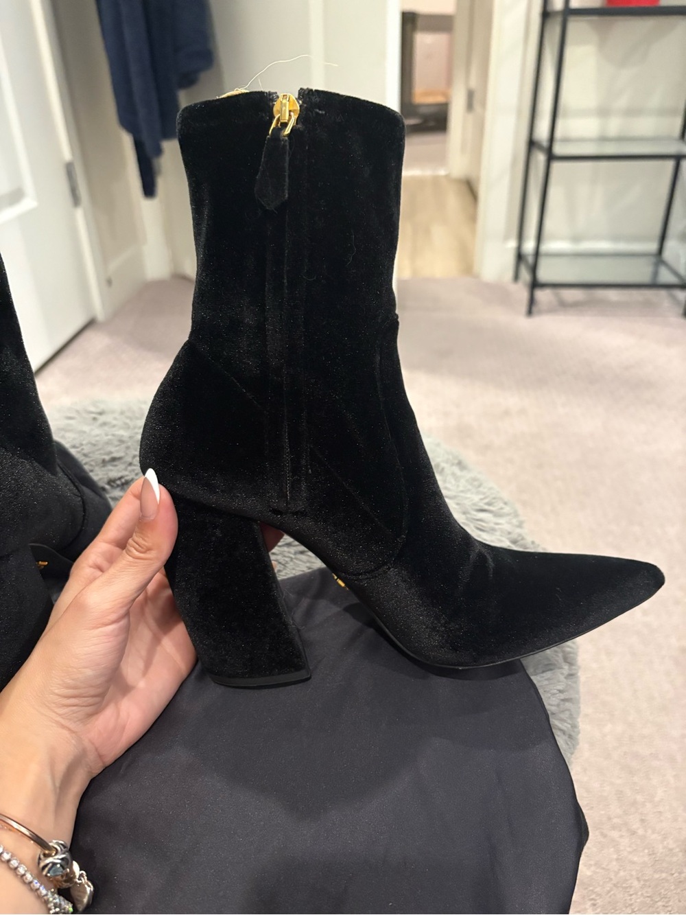Prada Velvet Pointed Toe Boots - Picture 12 of 13